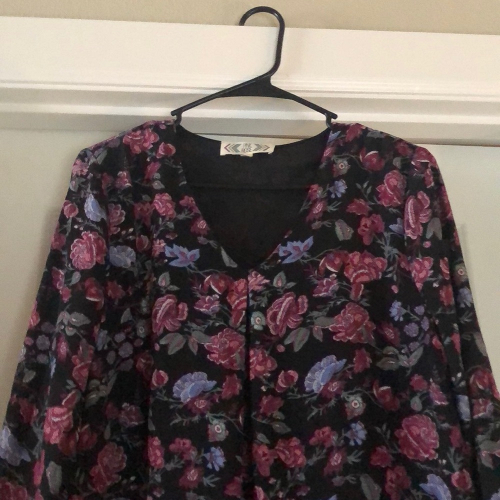 Black floral long sleeve dress